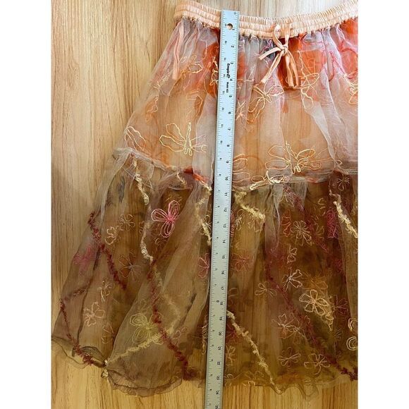 Fleurs Elegant Additions Natural Silk Fairycore Embroidered Skirt Small Festival - Picture 8 of 8